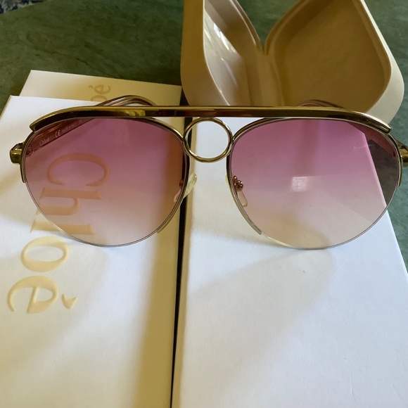 Chloe Gold and Pink Sunglasses main image 6
